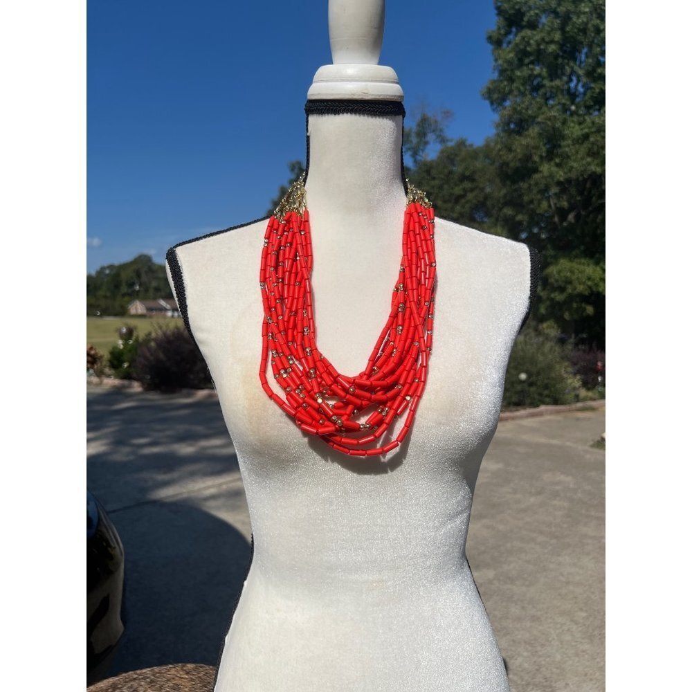 Orange Torsade Necklace --27"